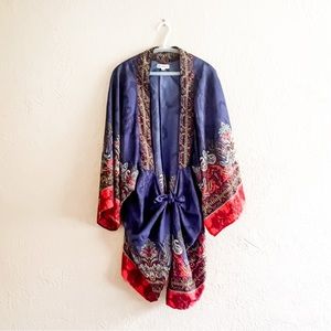 Indigo Thread Co. Front Knot Paisley Pattern Kimono Beach Cover Up M